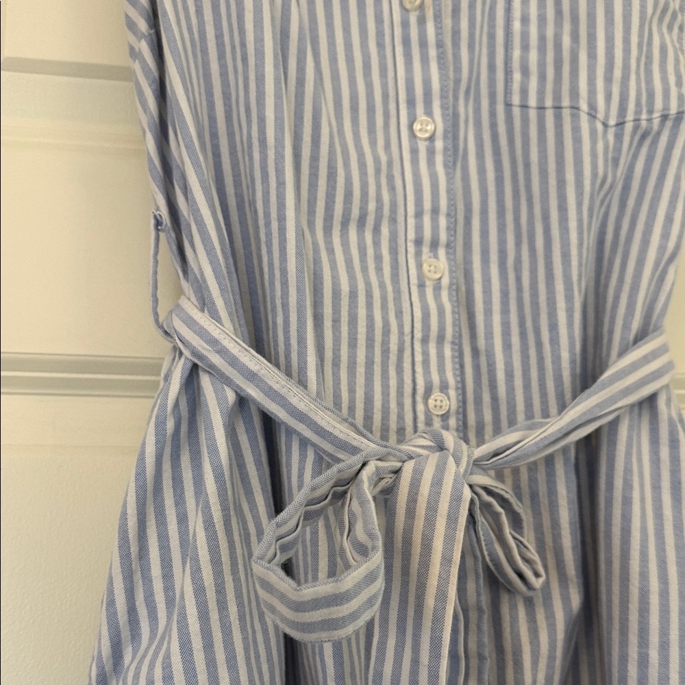 Light Blue Striped Mini Dress - Picture 5 of 5